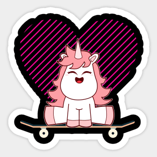 Skating Unicorn Sticker